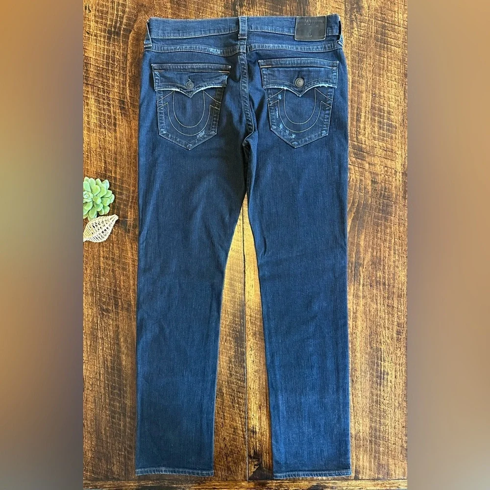 True Rieligion | Geno Relaxed Slim Leg Jeans - Dark Wash, Size 36 X 34